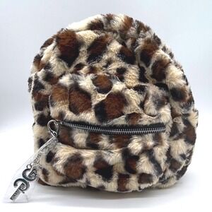 Girls Paris Furry Leopard‎ Print Mini Backpack Purse Bag GGH-533 NWT $129